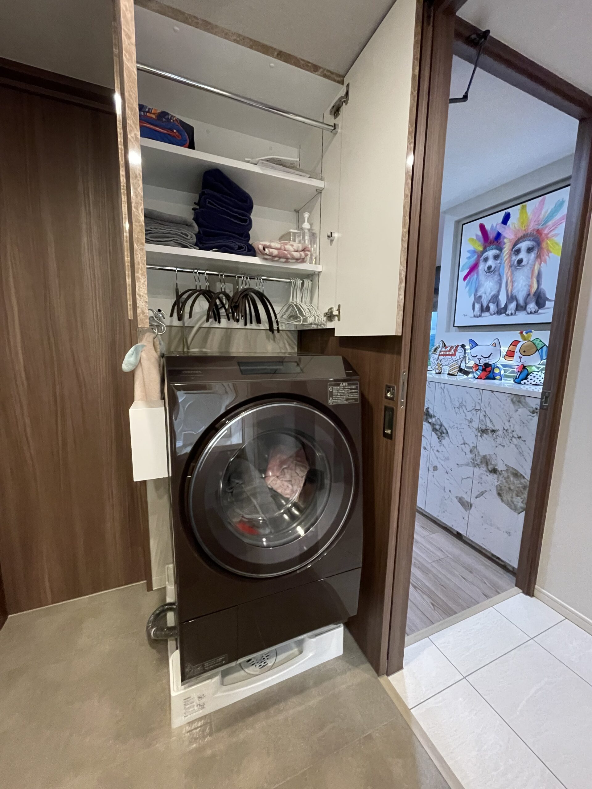 多機能 ラグジュアリーな洗濯機上収納 大阪 八尾 - 大阪のオーダー家具